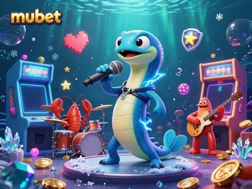 Experience the lively underwater casino with mubet, featuring a DJ eel and vibrant game elements.