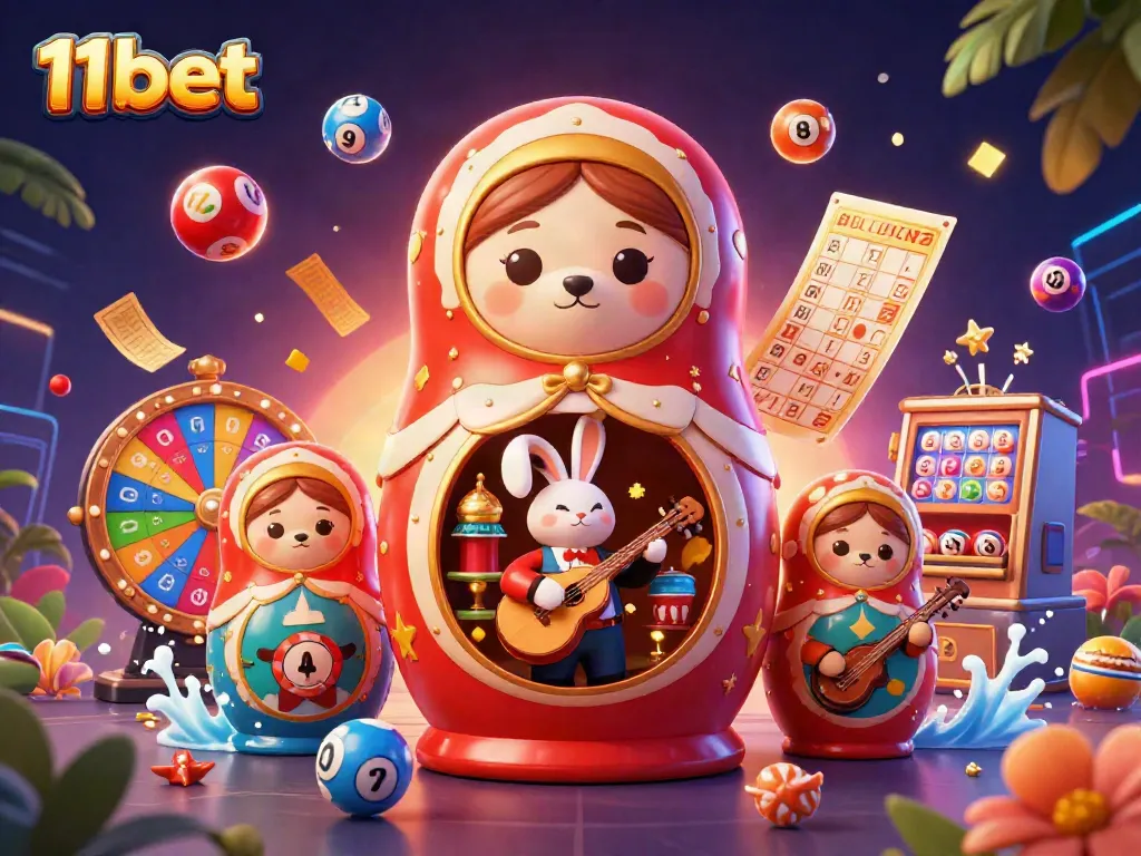 Engage in vibrant 11bet gaming with colorful elements and characters enhancing the casino experience.