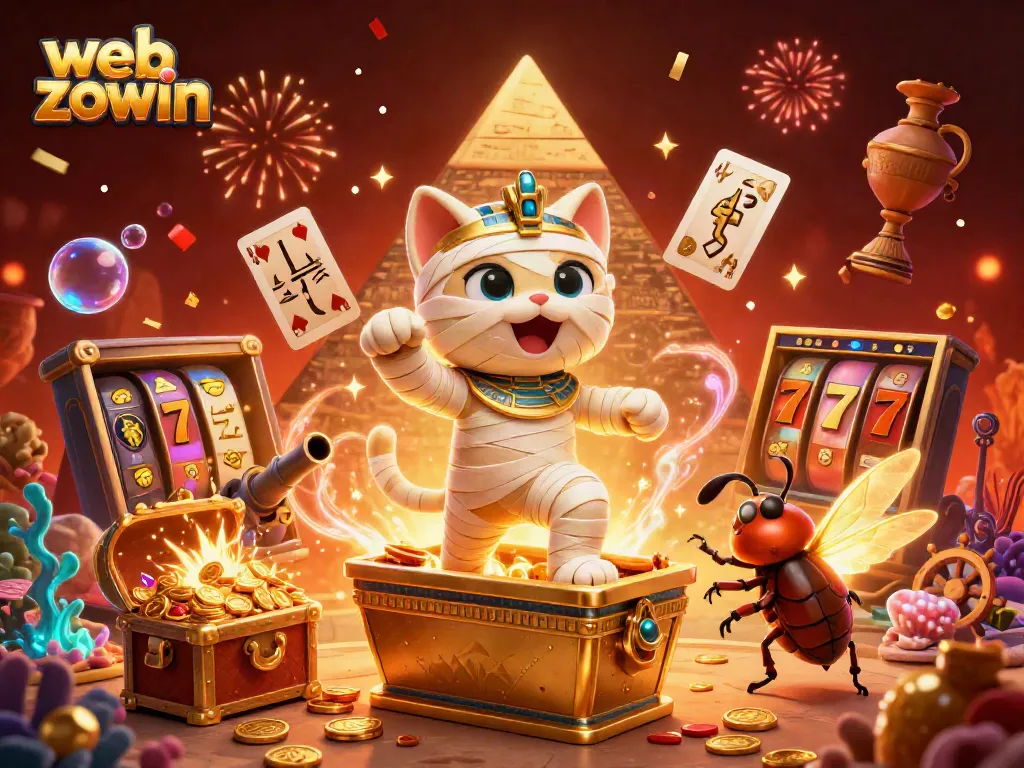 Experience the thrill of web zowin in this vibrant and dynamic casino-themed illustration.