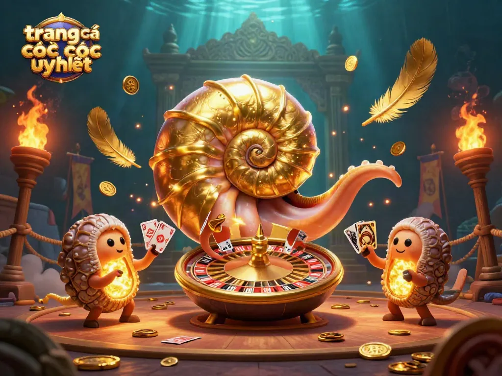 Chơi game trang cá cược uy tín với hình ảnh nautilus khổng lồ và các thẻ bài hấp dẫn.