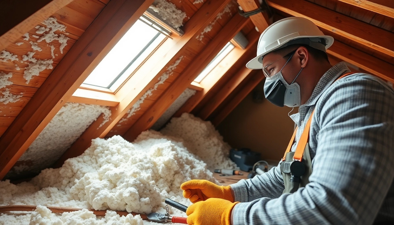 Can spray foam insulation be removed? Contractor evaluating foam removal in a bright, organized attic.
