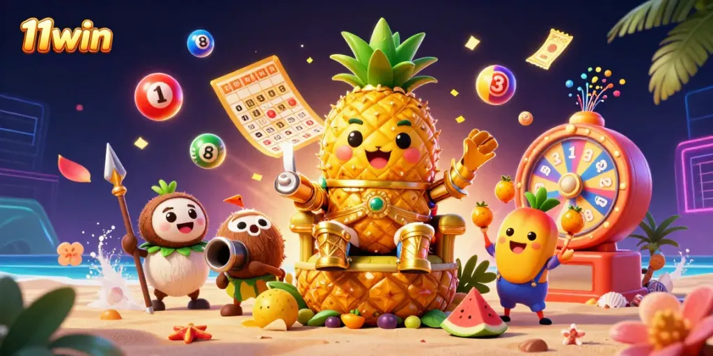 Engage with 11win's vibrant casino world showcasing excitement in playful, dynamic scenes.