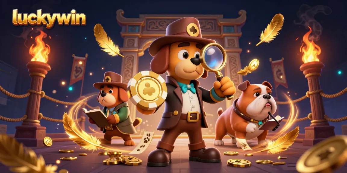 Engage in thrilling gameplay with luckywin's exciting golden poker chip scene led by a detective duo.