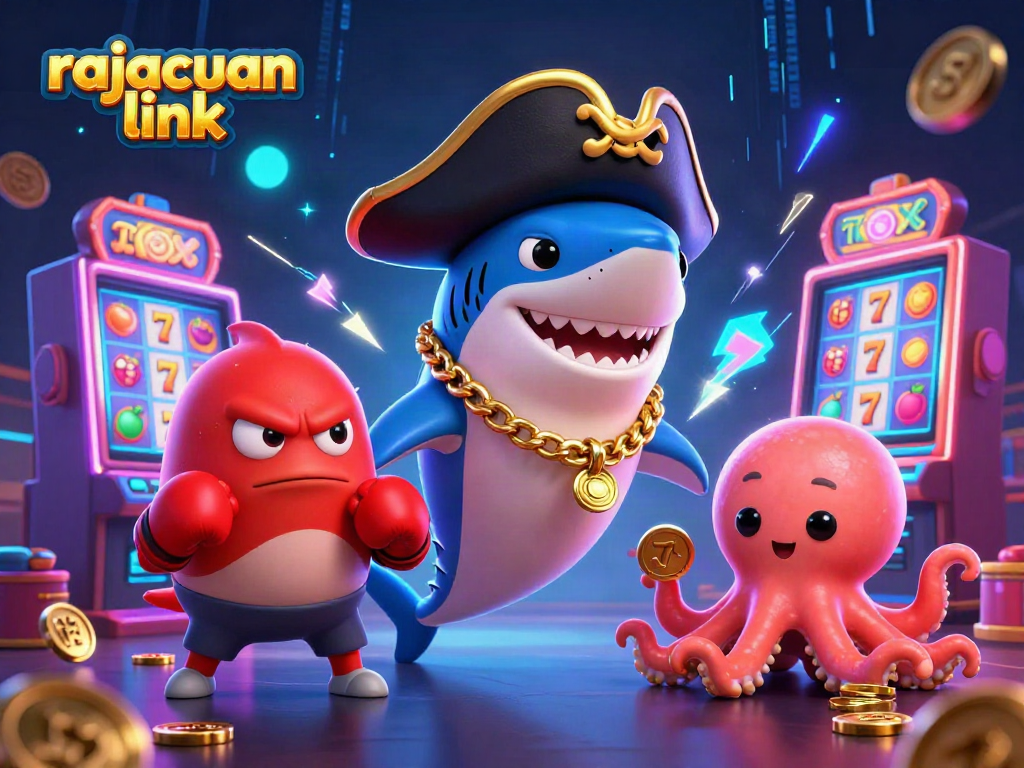 Engage in the exciting world of gaming with rajacuan link, featuring a vibrant casino scene packed with action.