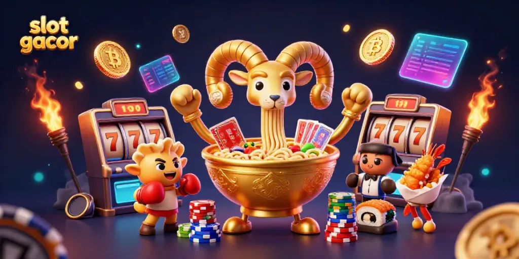 Gambarkan slot gacor dengan karakter lucu yang meningkatkan kemenangan di kasino online.