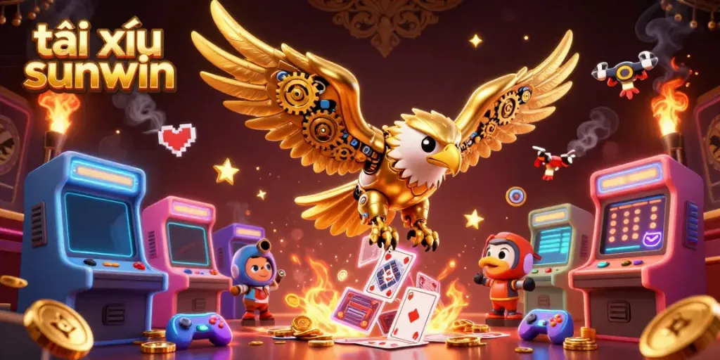 Experience thrilling gameplay with tài xỉu sunwin, featuring vibrant 3D arcade elements and dynamic characters.