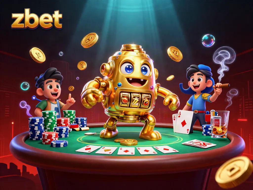 Experience thrilling gaming with zbet's captivating 3D casino scene featuring vibrant elements.