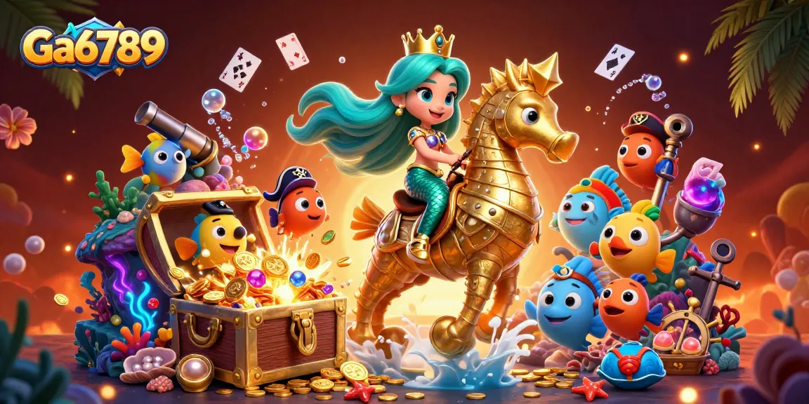 Engage with thrilling action at Ga6789, featuring a vibrant underwater scene with a mermaid princess.