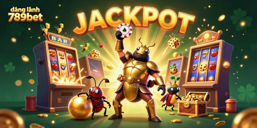 Engage with the thrilling ambiance of đăng nhập 789bet as vibrant characters celebrate a jackpot win amidst a dynamic casino scene.