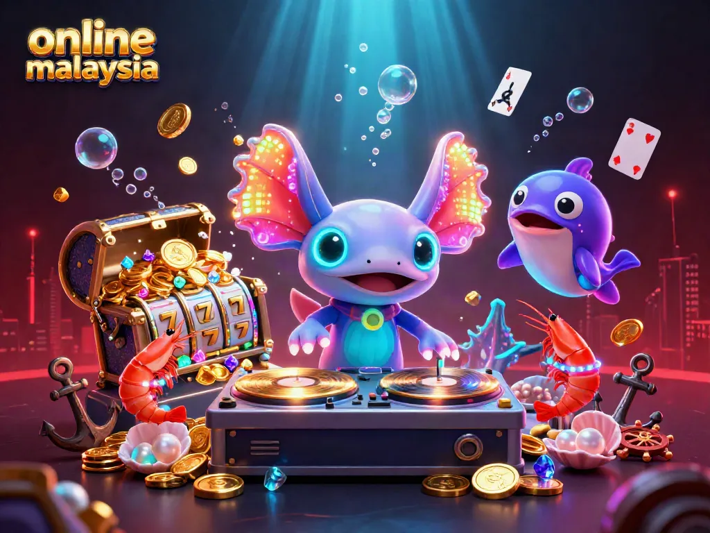 Spin the reels at our vibrant online casino malaysia featured with engaging characters and dynamic casino elements.