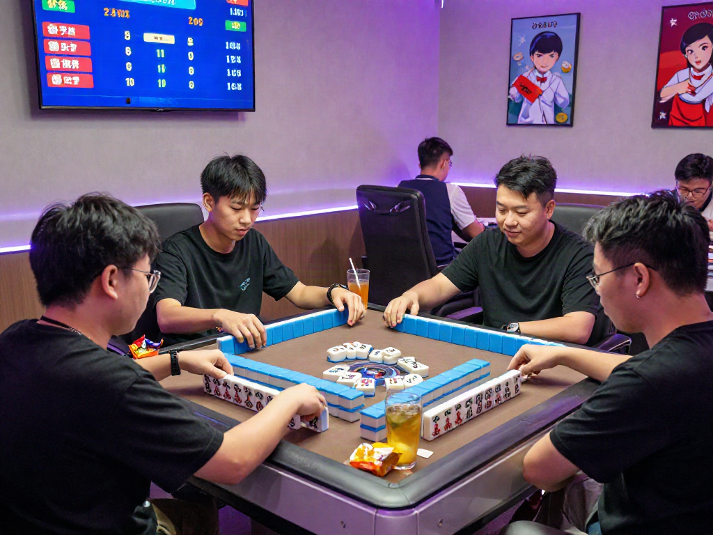 Players enjoying MAHJONGJP88 hari ini in a lively virtual gaming room with bright scores and colorful tiles.