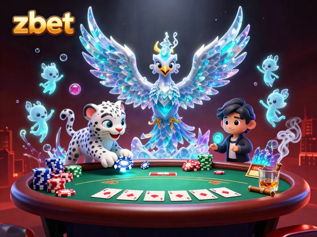 Experience the thrill of zbet with a vibrant 3D illustration of a mystical phoenix and poker elements.