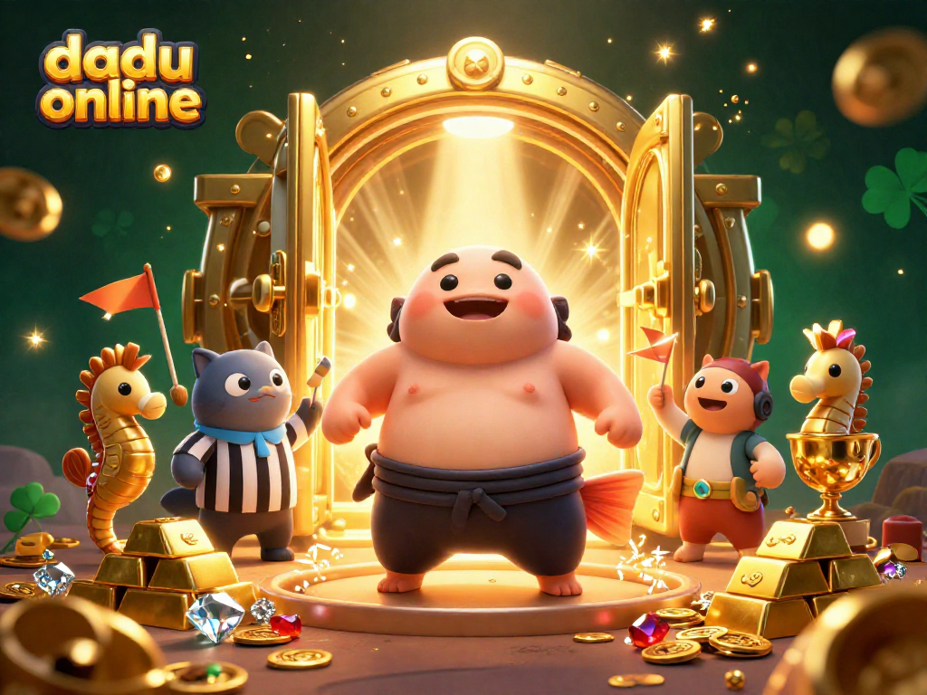 Engage in thrilling dadu online gameplay with vibrant characters in a casino-themed scene
