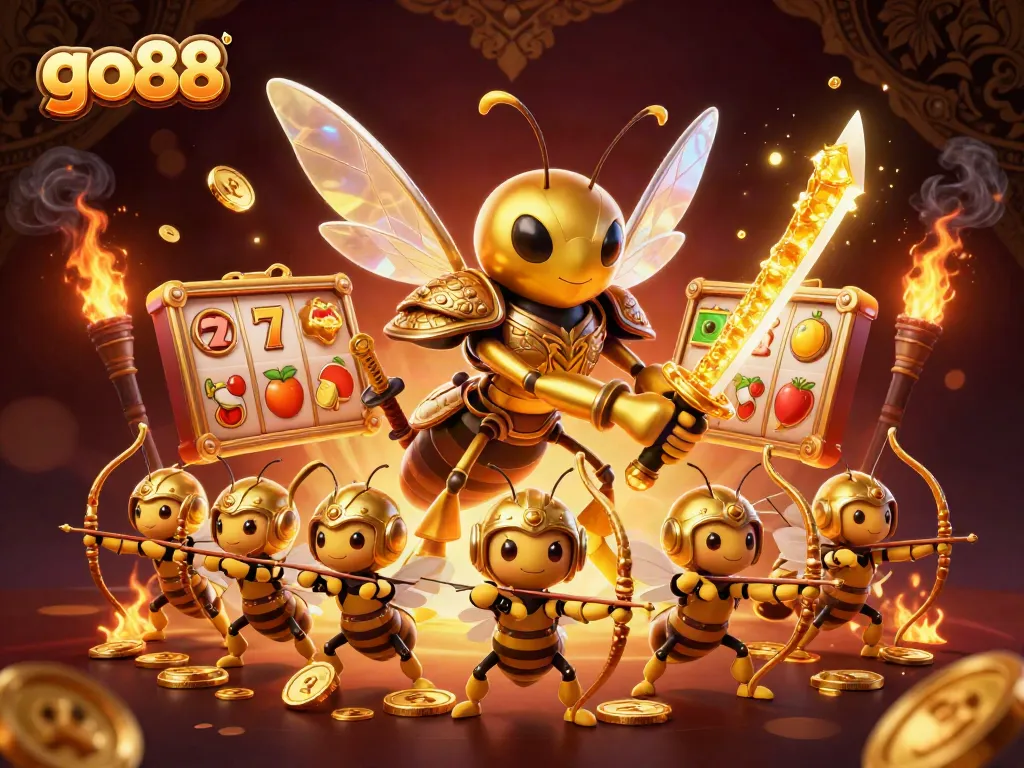 Engage in unforgettable gaming with Go88's dynamic slot action featuring vibrant elements.