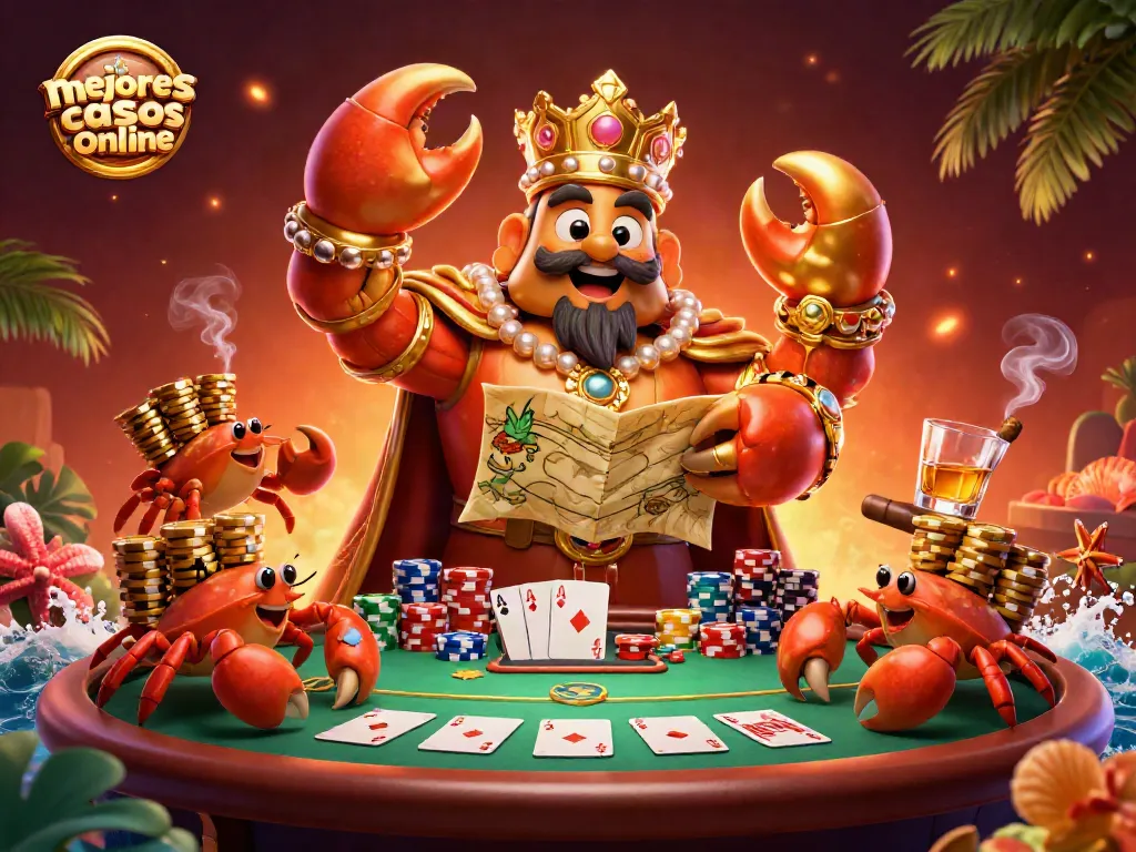 Los mejores casinos online ofrecen juegos espectaculares con un cangrejo emperador en un ambiente animado.