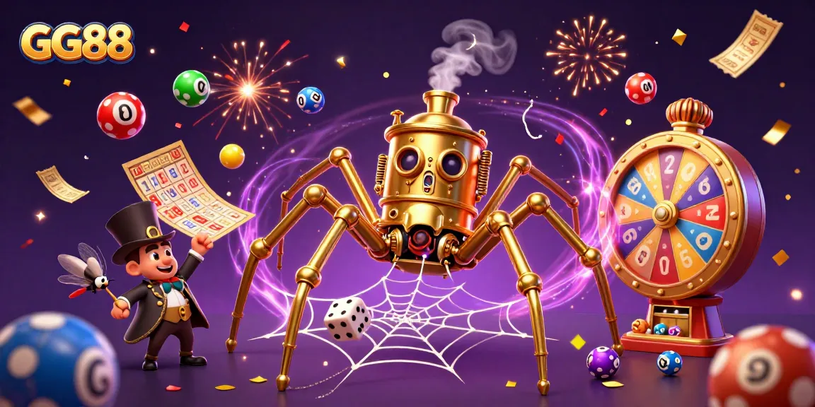 Engage in thrilling games at GG88 with a delightful steampunk-themed scene filled with lottery excitement.
