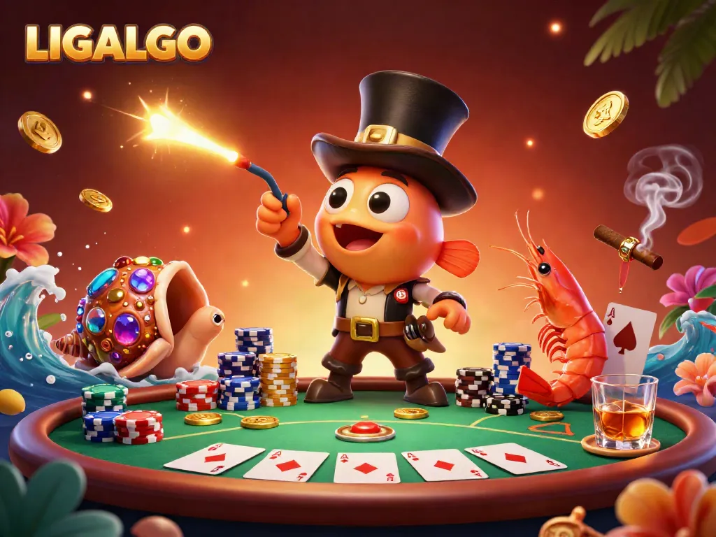 Catch thrilling LIGALGO moments as an anglerfish with golden coins ignites excitement at the casino.