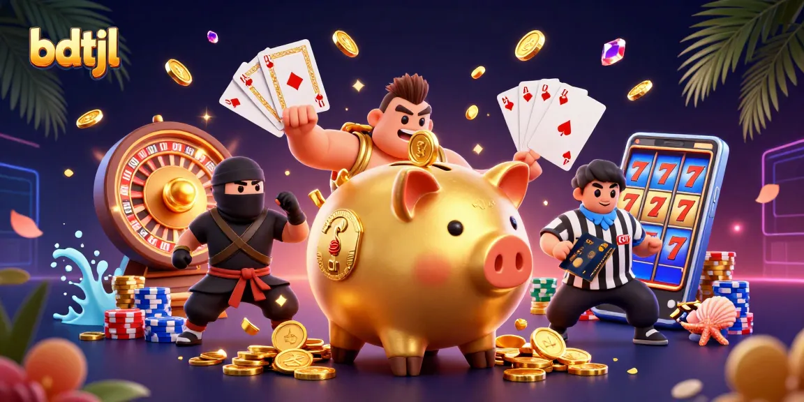 Experience the electrifying action at bdtjl with this vibrant casino-themed illustration