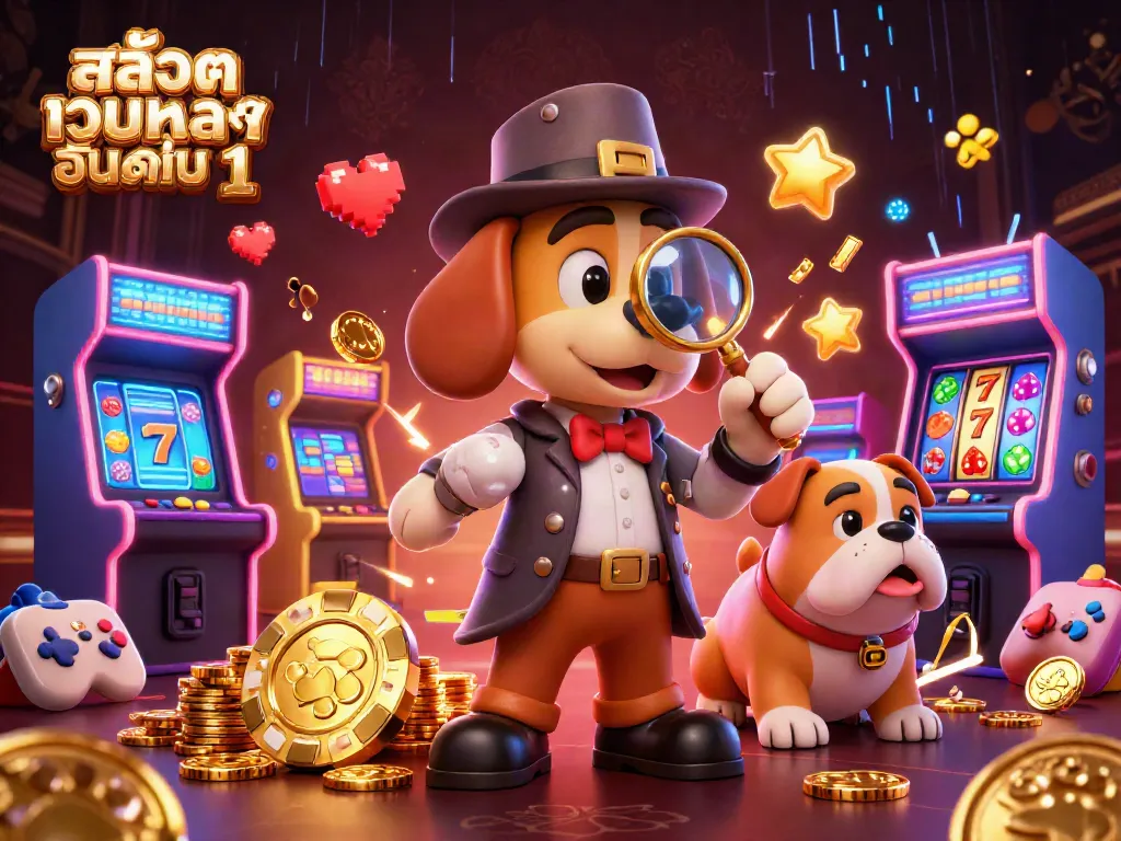 การเล่นเกมที่ตื่นเต้นบน สล็อตเว็บตรงอันดับ 1 พร้อมสัญลักษณ์เงินทองที่ลอยอยู่