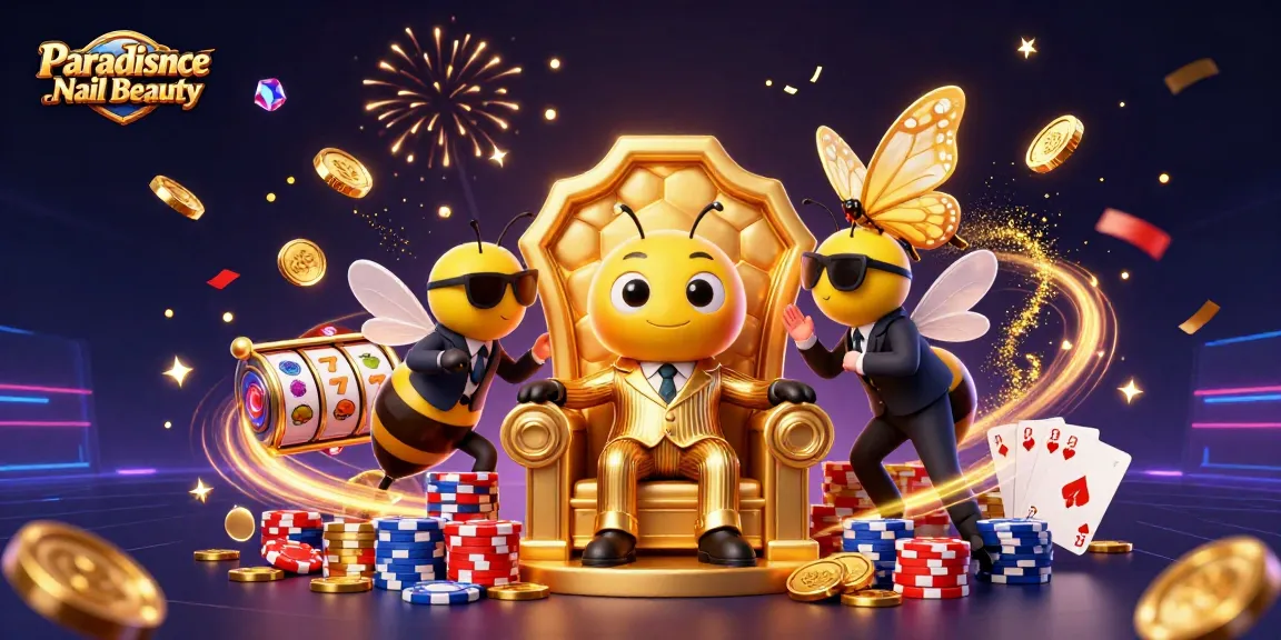 Win big with Paradise Nail Beauty in this vibrant gambling-themed 3D illustration.