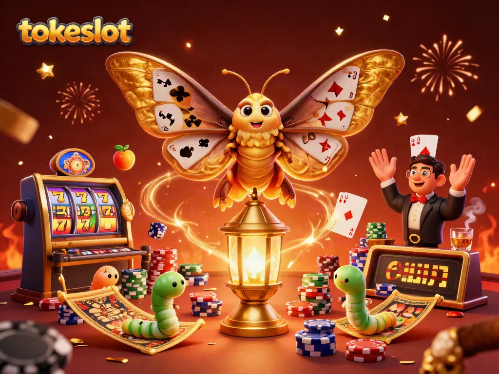 Aksi seru di platform Tokeslot dengan simbol jackpot dan slot yang memukau.