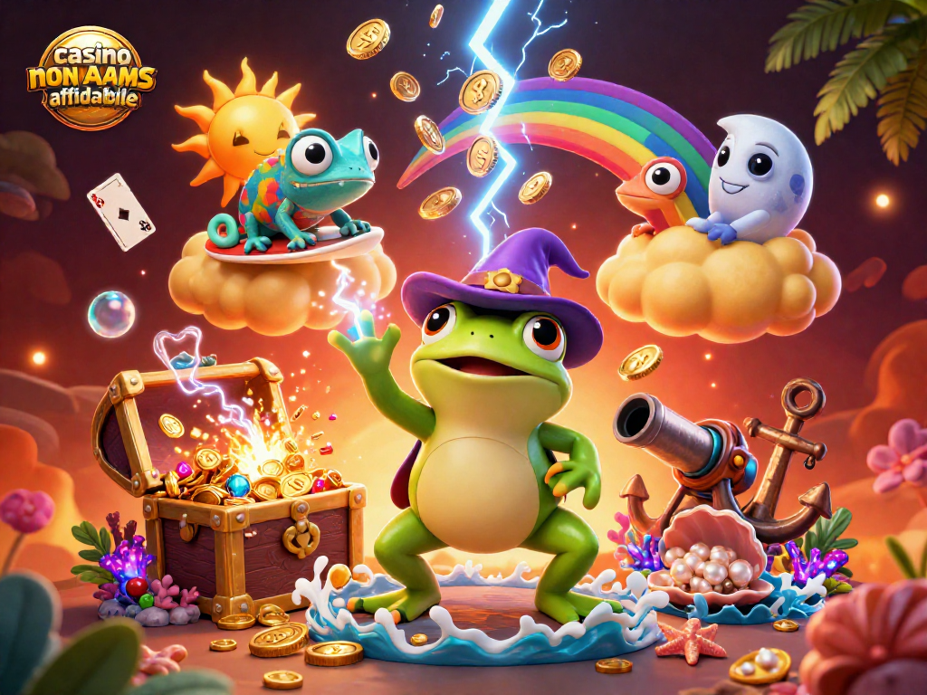 Giocare ai casino non AAMS affidabili con vantaggi e bonus unici in un'illustrazione vivace.