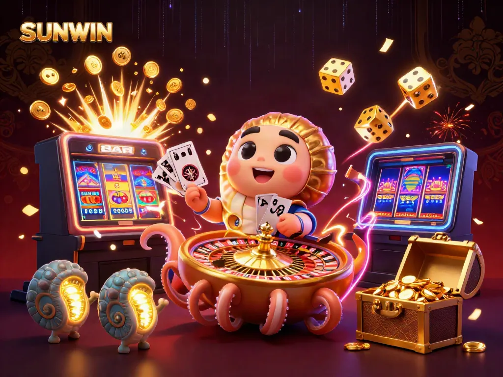 Experience SUNWIN's thrilling casino world with a dynamic nautilus roulette, cards in tentacles, and exciting game elements!